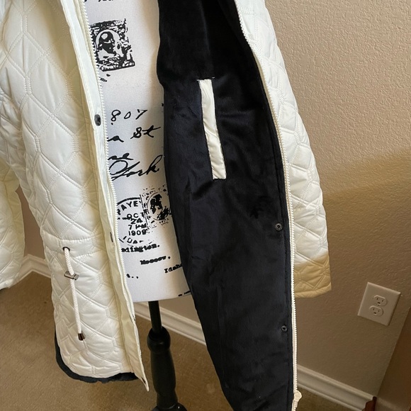 Sporto Quilted Off White and Black Fur Jacket NWT 1X - Picture 7 of 12